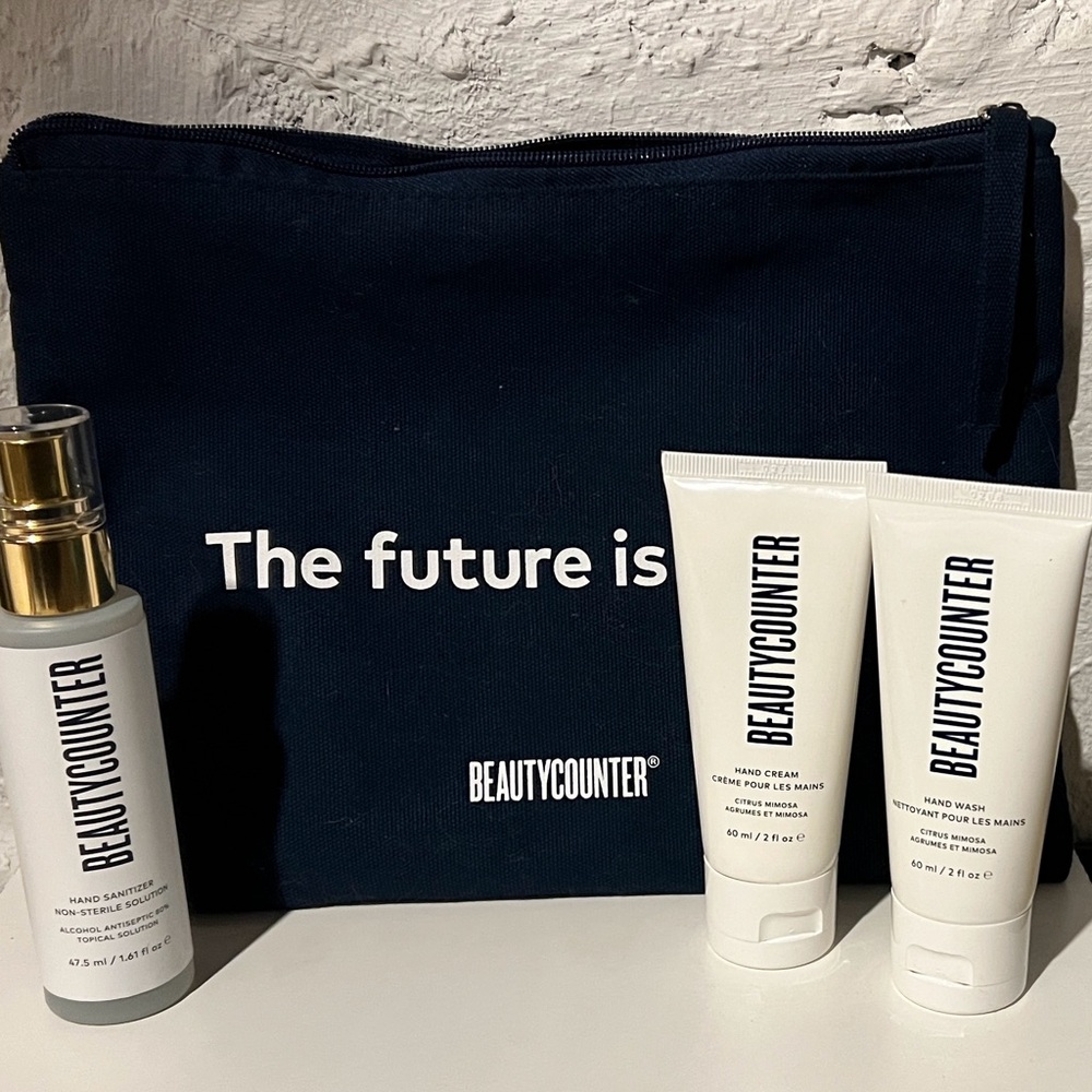 Beautycounter Skincare Trio with Dark Blue Pouch